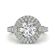 Bague de fiançailles diamant naturel rond 1.60 carat or blanc Arianna